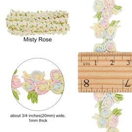 GORGECRAFT 5 Yards Flower Trim Ribbon Light Green Flower DIY Lace Applique Sewing Craft Lace Edge Trim for Wedding Dresses Embellishment DIY Party Decor Clothes