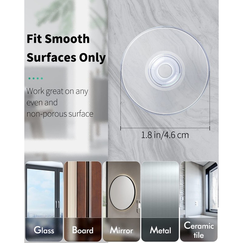 Pawfly 20 Pack Clear Suction Cups 1.8 Inch PVC Plastic