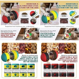 Juguetes Interactivos para Perros,Juguetes educativos duraderos para Perros, Juguete dispensador de alimentacin para Perros pequeos y medianos para...