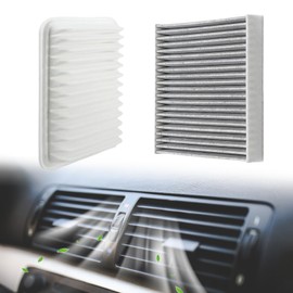 87139-07010 17801-21050 Engine Air Filter & Cabin Air Filter (w/Activated Carbon) fit for Toyota Scion Pontiac Vehicle Corolla 2009-2019 Matrix 2009-2014 Yaris 2006-2018, xD 2008-2014, Vibe 2009-2010