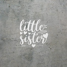 Decal Stickers of Little Sister (White) (Set of 2) Luxury Weatherproof Vinyl Decal Stickers for Laptop Desktop Smartphone Car Dirt Bike Wall Room Mason Jar Bathtub Door - ANDsticf25844WH