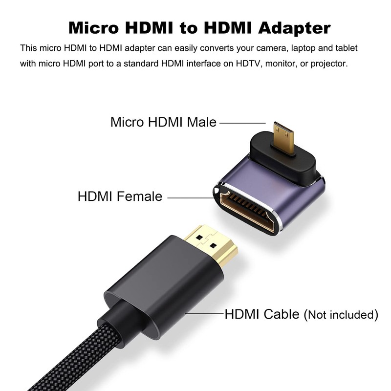 AreMe 8K Micro HDMI to HDMI Adapter (2 Pack), Up