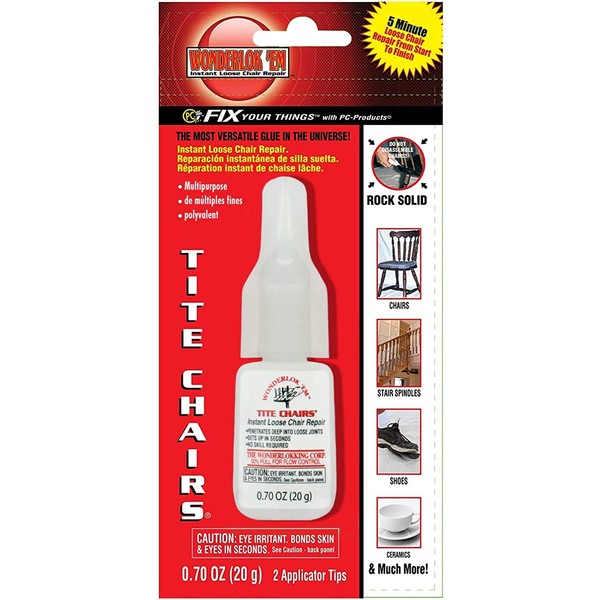 PC Products Adhesive for Chair Joint and Furniture Repair, 20 gram, Clear
