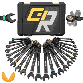 GRENPRO 23PC Flex Head Ratcheting Wrench Set SAE & Metric Combination Sets