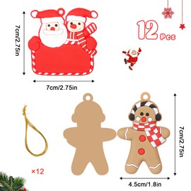 Christmas Tree Decorations, Figurine Hanging Ornaments Set 12PCS Ginger Man with Strings Hanging Ornaments Christmas Gingerbread Ornaments Set for Xmas TreeHoliday Party Festive Season Birthday Gift