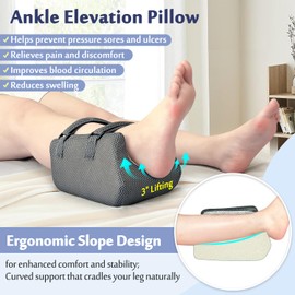 Mybow Ankle Pillow for Sleeping, Foot Elevation Pillows for Swelling, Blood Circulation & Pressure Sores Heel Protectors, Foam Leg Support Pillows for After Surgery, Foot Injured Wedge Pillow