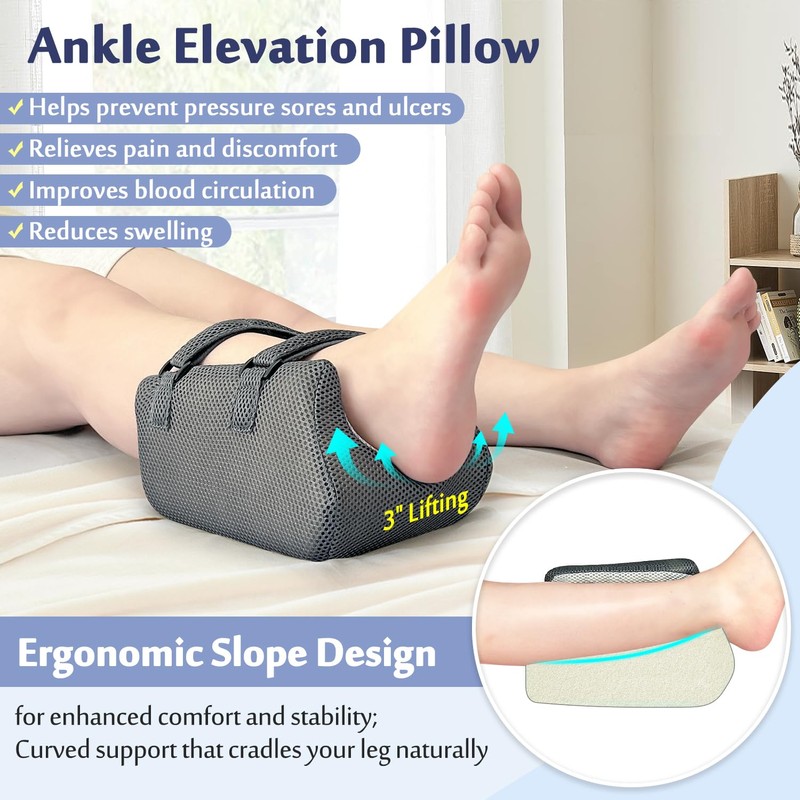 Mybow Ankle Pillow for Sleeping, Foot Elevation Pillows for Swelling,