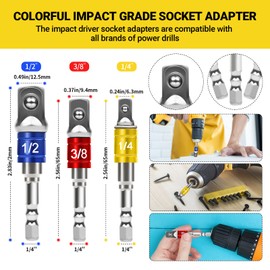 24pcs Flexible Drill Bit Extension Set, Hex Shank 105° Right Angle Drill Attachmen, Rotatable Joint Socket 1/4 3/8 1/2 In Hex Socket Adapter Bendable Drill-Bit-Extension Screwdriver Bit Kit (Yellow)