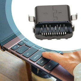 VGOL 1Pc USB Type-C Power Socket Jack Charging Port Power Supply Socket Compatible with Dell Inspiron 13 7306 2-in-1 Laptop Black