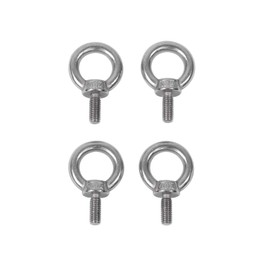 304 Stainless Steel Eye Bolts, Silver, Set of 4, [M6 x L11 mm, Load Capacity: 154.3 lbs (70 kg); Hanging Tool, For Lifting and Hanging, Fixing, Sunshade