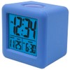 Equity 70913 Digital Blue Silicone Cube Alarm Clock with On-Demand