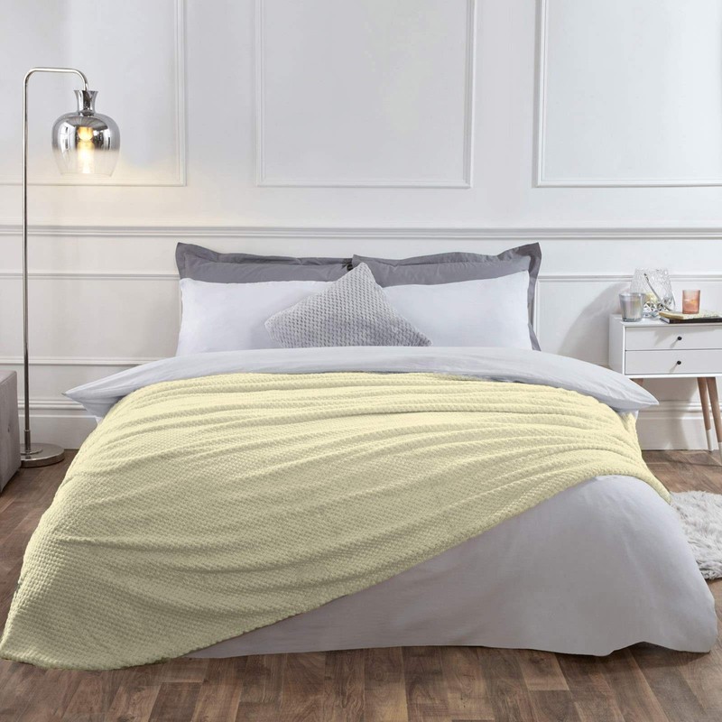 Dreamscene Luxury Waffle Honeycomb Mink Soft warm Throw Over Sofa