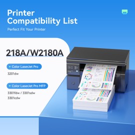 218A Toner Cartridges 4-Pack High-Yield Replacement for HP 218A 218X W2180A W2180X W2181A W2182A W2183A Works with HP Color Laser Jet Pro MFP 3301fdw 3301sdw 3301cdw 3201dw All-in-One Printer