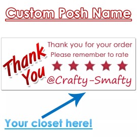 Crafty Smafty for Poshmark Thank You Stickers Custom Closet Name Rate Reminders