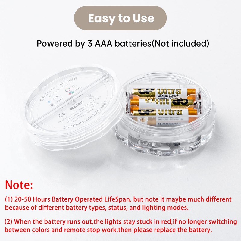 Dobertry Bathroom Vanity Lights Wireless, Battery Powered Operated Waterproof Led