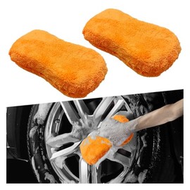 2 esponjas de microfibra para detalles de automóvil, almohadilla aplicadora de cera versátil para automóvil, herramienta de limpieza exterior de vehíc