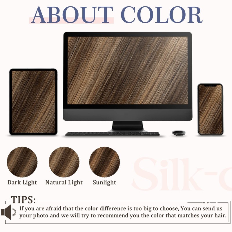 Tape in Hair Extensions Real Human Hair 22inch 10Pcs #60