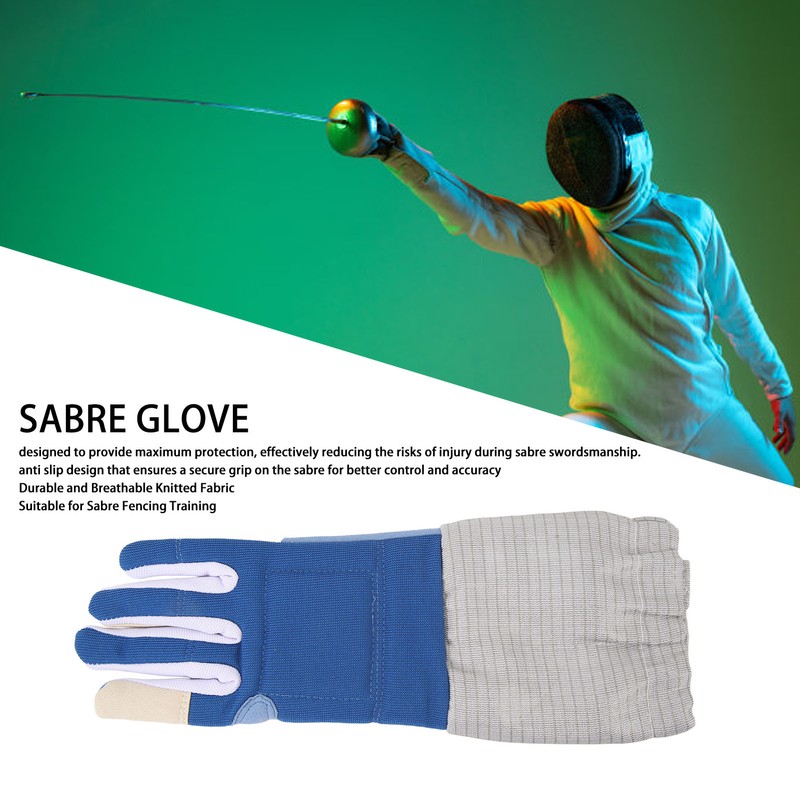 Padded Fencing Glove Right Handed Anti Slip Durable Knitted Fabric