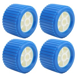 4Pcs Boat Trailer Wobble Rollers, PP Marine Ribbed Rib Roller Kit with 4.3in OD, 0.7in ID, Boat Trailer Roller for Yacht Trailer Guides Rollers