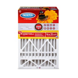 BestAir HW1625-11R AC Furnace Air Filter, 16" x 25" x 4", MERV 11, Removes Allergens & Contaminants, Fits 100%, For Honeywell Models, Pack of 3