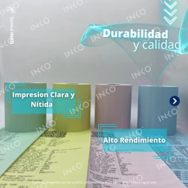 10 Rollos Papel Térmico 80x70 Color Amarillo Impresora 80mm