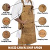 MIKI WELL Men's Waxed Canvas Woodworking Apron With Pockets Heavy