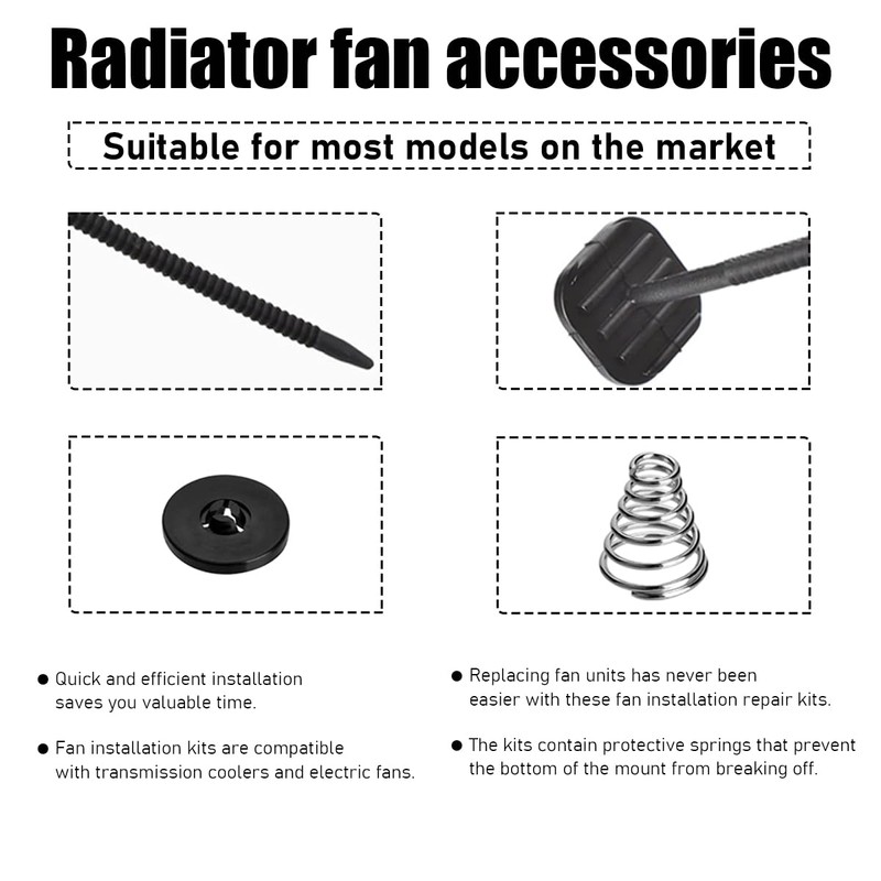 Ohleats 2 PCS Fan Mounting Kit, Auto Plastic Push Through