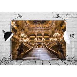 Loccor Fabric 6x4ft Luxurious Palace Backdrop for Photography Paris Opera Palais Chandelier Architecture Interior Background for Prom Wedding Birthday Party Decorations Portrait Photo Booth Props