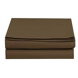 Elegant Comfort Premium Hotel Quality 1-Piece Flat Sheet, Luxury & Softest 1500 Thread Count Egyptian Quality Bedding Flat Sheet, Wrinkle, Stain and Fade Resistant, King, Chocolate