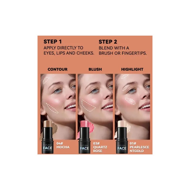 Set De 3 Espátula Lasting Contouring Stick Contorno Blush