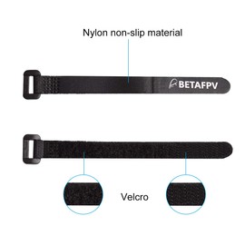 BETAFPV 6pcs Black Battery Strap Rubberized Lipo Straps with 6 Sets No-Slip Rubber Pads for 2-4S RC Battery Toothpick Frame Beta85X Frame