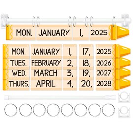 Crayon Flip Calendar for Classroom with Adjustable Holder，Flip Calendar with 54 Date Cards for Home Elementary Kindergarten Classroom Decor
