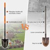 AgroPro Shovel for Digging, Metal Shovel with Long Fiberglass Handle,