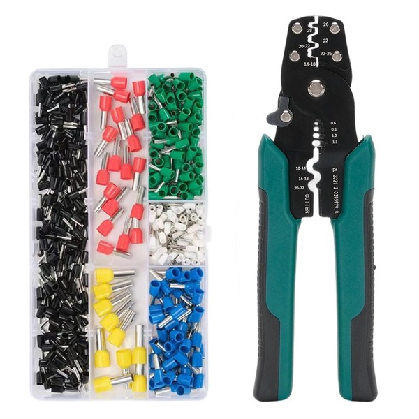 Pack of 400 VE Wire End Ferrules Set with Crimping