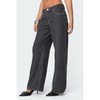 Pinstripe Low Rise Jeans - Color: BLACK, Size: M