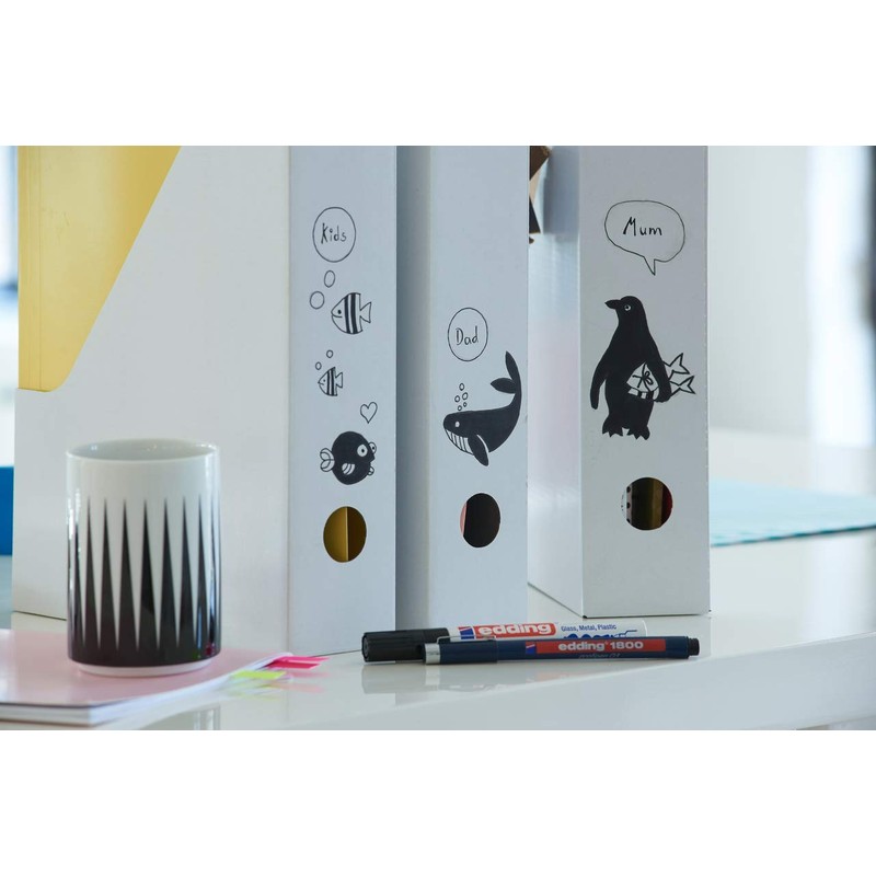 Edding 1800 Profipen Wallet Of 3 Blck