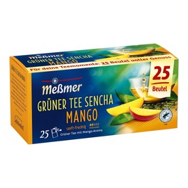 Meßmer Sencha Mango Green Tea | Green Tea with Mango Aroma | Gentle Fruity Taste | 25 Tea Bags