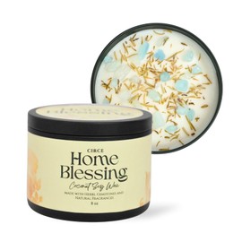 Circe Spell Candle “Home Blessing” Coconut Soy Wax Candle Jar – Premium Hand Poured & Long Burning – Herbs, Crystals & Natural Fragrance Oils- Peaceful, Cleansed & Loving Space - Self Care, Gift- 8oz