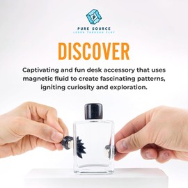 FerroFluid Display Toy Bottle – Dancing Magnetic Fluid STEM Toy – Interactive Liquid Metal Desk Toy with Neodymium Magnets – Educational Science Kit for Kids & Adults