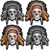 OwnTheAvenue 4Pcs - Indian Chief Skull Flames Laptop Bumper Auto