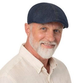 Stetson Texas Pure Denim Sustainable Flat Cap Men - Made in The EU Ivy hat with Peak Spring-Summer Spring Summer - S (54-55 cm) Denim-Navy