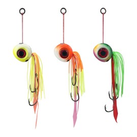 CWSDXM 3PCS Sea Fishing Jigs, 60g-200g tai kabura jig Fishing Lures Luminous Artificial Baits Snapper Kabura Jigs with Assist Hooks Slider Jigs (80g(2.8oz)-3PCS)