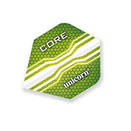Unicorn Core Dart Flights | Hexagons Green Design | Standard Plus Shape| Durable 75 Micron Polyester PET