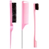 3-Piece Teasing Brush Set Bristles Hair Brush 3 Rows Teasing