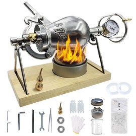 280ml Chinese Popcorn Machine, Hand Chinese Popcorn Maker, Chinese Popcorn Cannon with Safety Valve, Mini Popcorn Machine, Stainless Steel Popcorn Popper for Family Gathering Party Fun