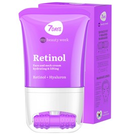 7Days Moisturising Face Cream with Retinol - Korean Skin Care - Firming Cream for Face and Neck - Roller Against Swelling for Skin 80ml