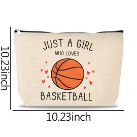 Basketball Makeup Bags for Women Girls Just a Girl Who Loves Basketball Travel Bag for Daughter Sister Birthday Graduation Gifts for Friends Sport Cosmetic Bags for Women Basketball Gifts