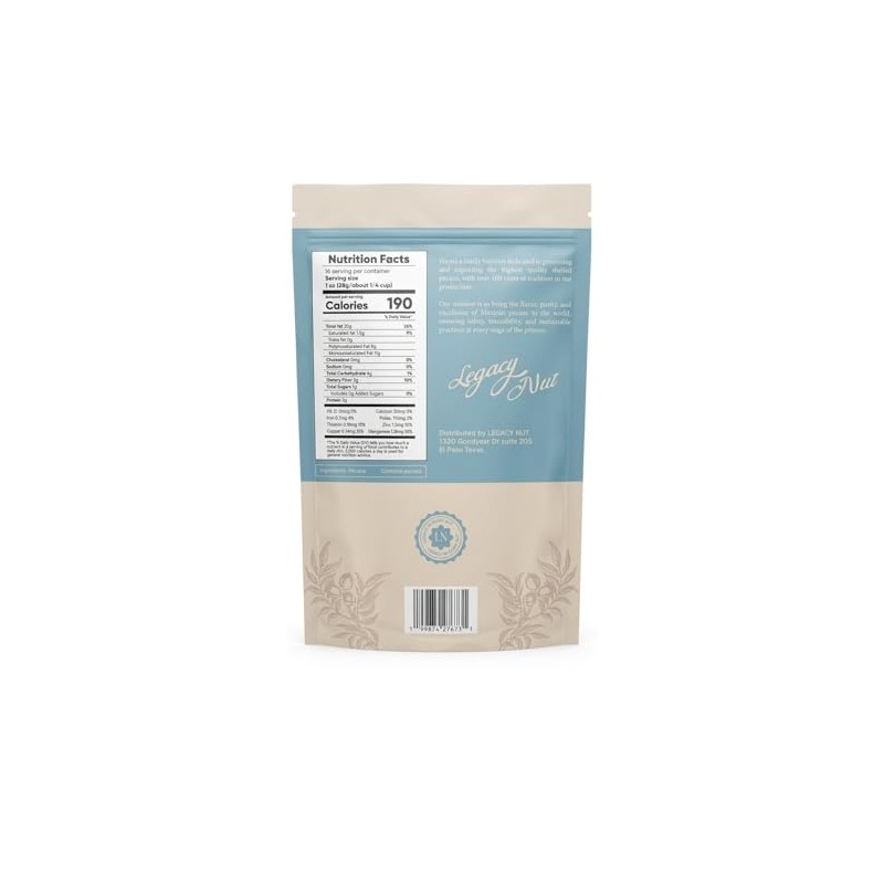Nuez Pecana Orgánica, 1 lb (454g), Certificada USDA Organic, Pecanas