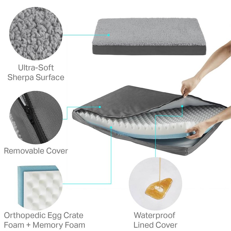 Friends Forever Orthopedic Dog Bed, Cooling Dog Beds with Removable
