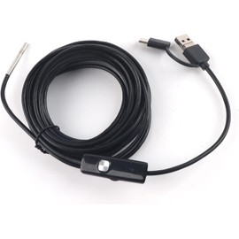 Cámara de Inspección Endoscopio 3 en 1, Boroscopio Impermeable IP67 3.9 mm con 6 LED Ajustables y Cable Flexible de 5 m